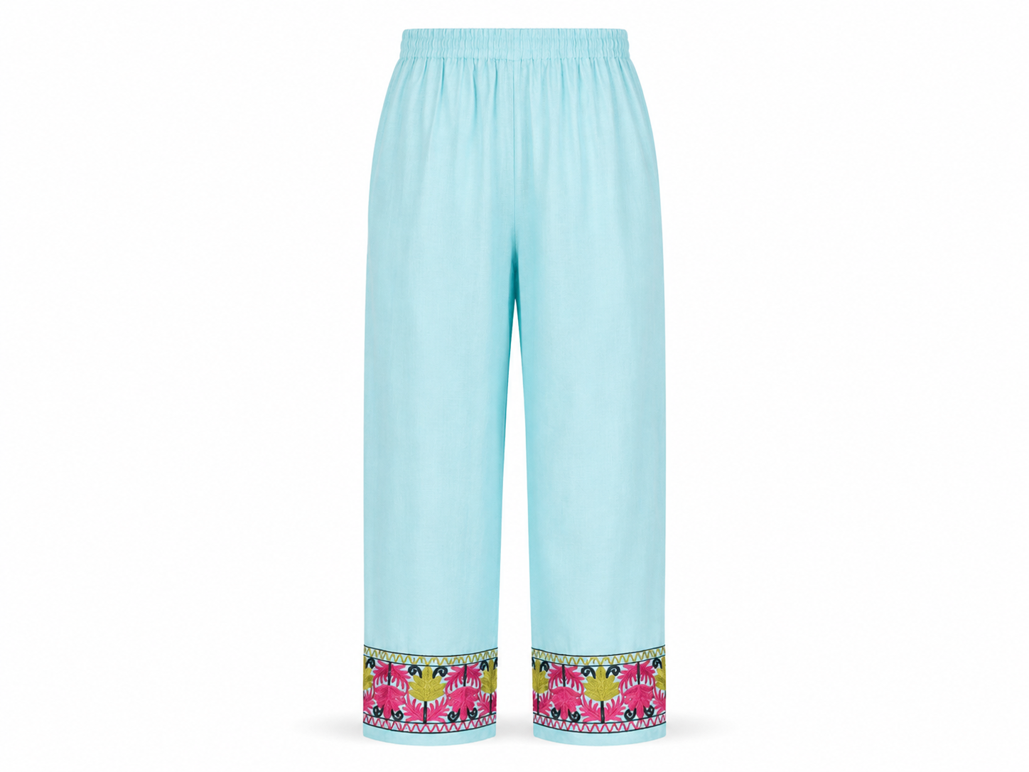 Noor : Kashmiri Aari embroidery summer Co-Ord Set | Aqua